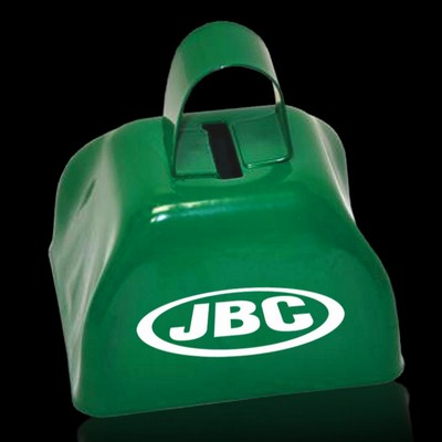 3" Pad Printed Green Metal Cowbell