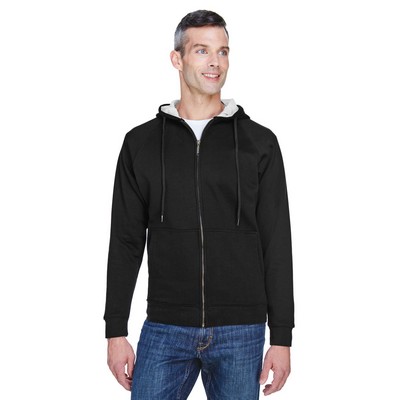 ULTRACLUB Adult Rugged Wear Thermal-Lined Full-Zip Fleece Hooded Sweatshirt