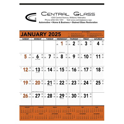 Triumph® Calendars Orange & Black Contractor Memo