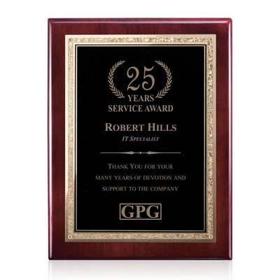 Piano Finish Plaque - Rosewood/Black Elegance 9"x12"