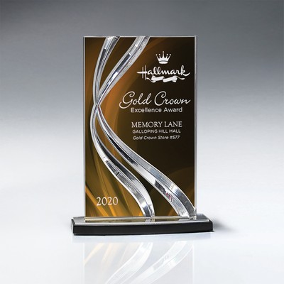 Acrylic Sweeping Ribbon Award - Medium