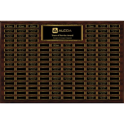 Dark Walnut Finish 144-Plt Magnetic Scroll Border Plaque with Easy Perpetual Plt Release Program