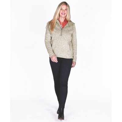 Women's Heathered Fleece Quarter Zip Hoodie