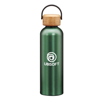 Greenstone Bottle w/Bamboo Twist Lid - 24oz Sage Green