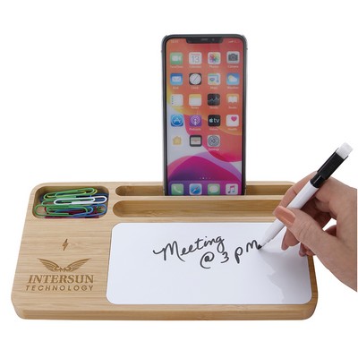 Bamboo 10W Wireless Charging Base with Dry Erase Board