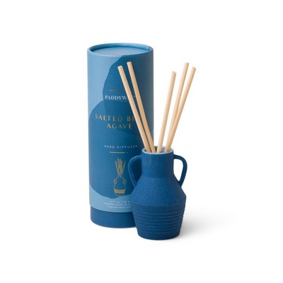 Santorini 4 Fl Oz Diffuser Textured Blue Matte Ceramic Vessel - Salted Blue