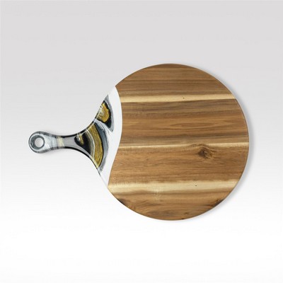 12" Round Acacia Board w/ Handle