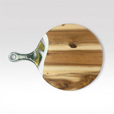 12" Round Acacia Board w/ Handle