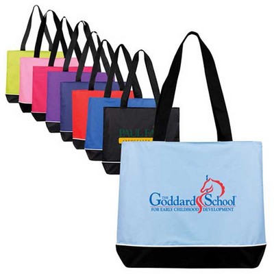 Large Zippered Promo Tote Bag