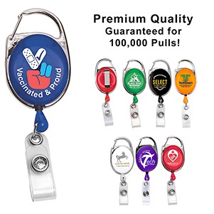 "Oberlin Pl" Full-Color Retractable Carabiner Style Badge Reel & Badge Holder