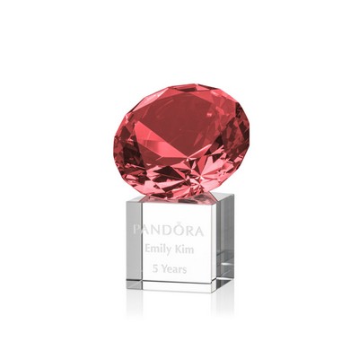 Gemstone on Cube - 2" Ruby