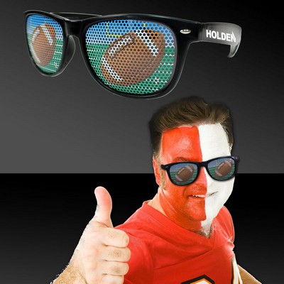 Football Billboard Sunglasses w/Pad Printed Arms