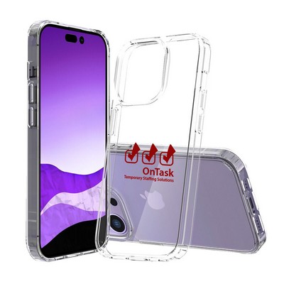 iPhone 14 Pro Clear Hard Shell Case w/TPU Bumpers