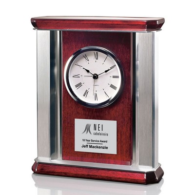 Rosedale 9" Mantle Clock - Rosewood/Alum