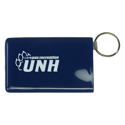 Rectangle Card Holder w/Key Ring - Spot Color