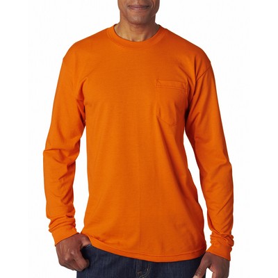 BAYSIDE Adult USA Made Long-Sleeve T-Shirt with Pocket