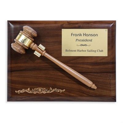 Gavel Plaque - Walnut 9"x12"