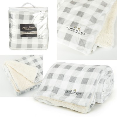 Mink Sherpa Blanket - Plaid