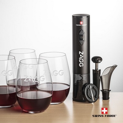 Swiss Force® Opener & 4 Laurent Stemless Wine