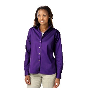 Ladies' Long Sleeve Fine Line Cotton Twill Shirt