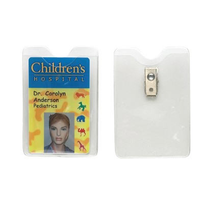 Clear Vertical Card Holder W/ Clip