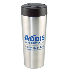 16 Oz. Stainless Travel Mug w/ Plastic Lid