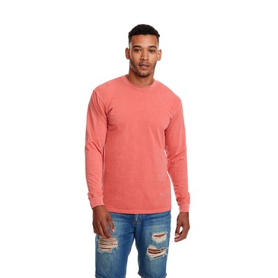 NEXT LEVEL APPAREL Adult Inspired Dye Long-Sleeve Crew with Pocket