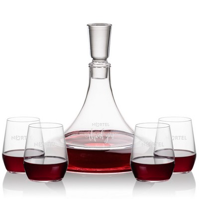 Ashby Decanter & 4 Germain Stemless Wine