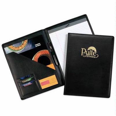 Milan Pad Folder - Black Simulated Leather