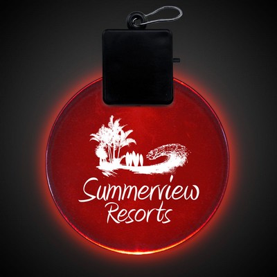 2 1/2" Pad Printed Red Light-Up Medallion