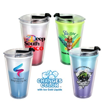 16 Oz. Mood Victory Acrylic Cup w/Flip Top Lid (Full Color Digital)