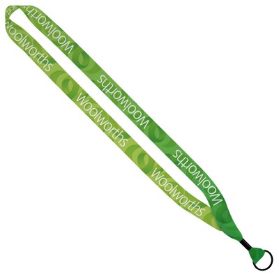 ¾" Recycled PET Dye-Sublimated Lanyard w/Metal Crimp & Metal Split-Ring