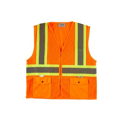 Xtreme Visibility DOT Class 2 Contrast Stripe Zip Vest