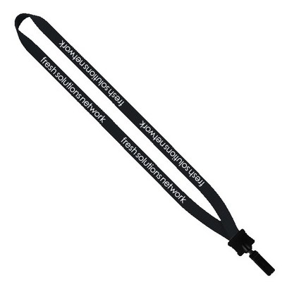 1/2" Smooth Nylon Lanyard W/Plastic Clamshell & Bulldog Clip