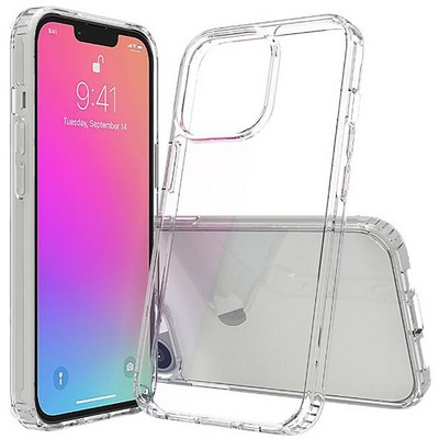 iPhone 13 Pro Max Clear Hard Shell Case w/TPU Bumpers