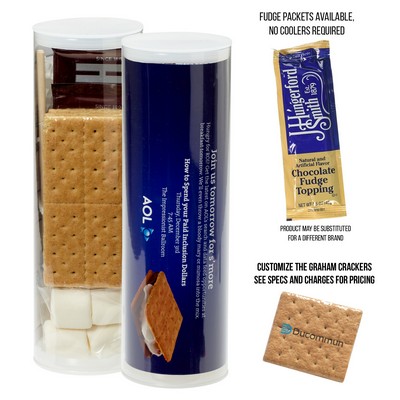 Small Campfire S'mores Kit Tube with Fudge Packets