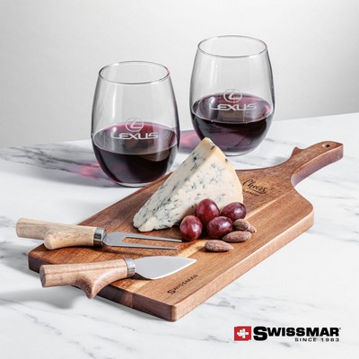 Swissmar® Paddle Board & 2 Stanford Stemless Wine