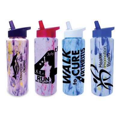 32 oz. Confetti Sports Bottle with Straw Cap Lid