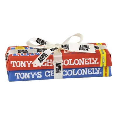 Tony's Chocolonely® Small Chocolate Bar 2 Pack w/ Custom Ribbon