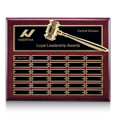 Gavel Perpetual Plaque - Rosewood 30 Plate