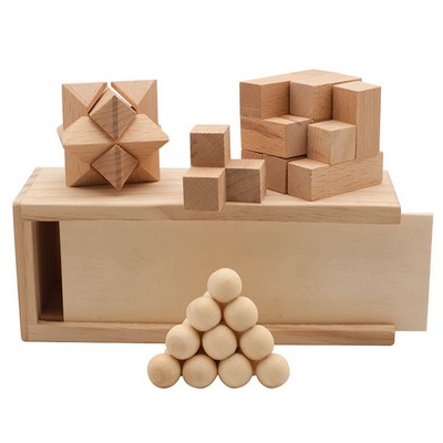 3 in 1 Wooden Puzzle Box Set