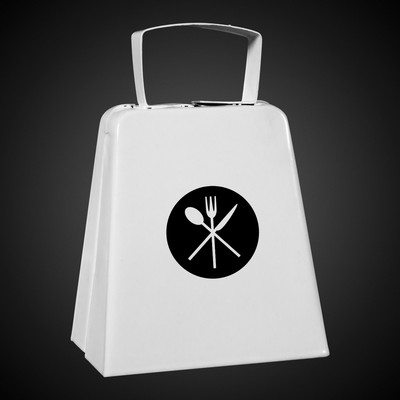 Large Pad Printed White Metal Cowbell