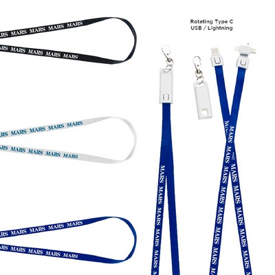 3-In-1 Usb Charging Cable Lanyard