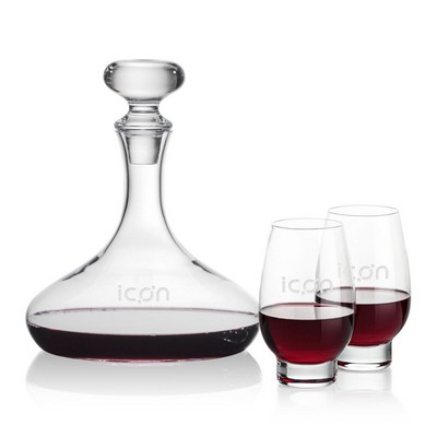 Stratford Decanter & 2 Glenarden Stemless Wine