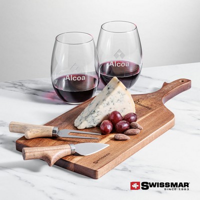 Swissmar® Paddle Board & 2 Carlita Stemless Wine