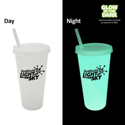 Nite Glow 26 oz. Tumbler with Lid & Straw