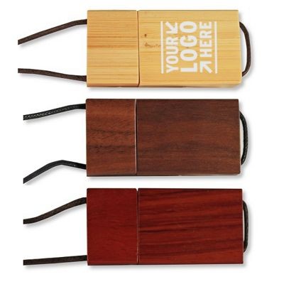 512 MB Eco Wood Flash Drive with Lanyard