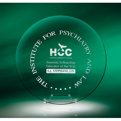 12.25" Quest Jade Crystal Award Plate