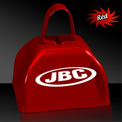 3" Pad Printed Red Metal Cowbell