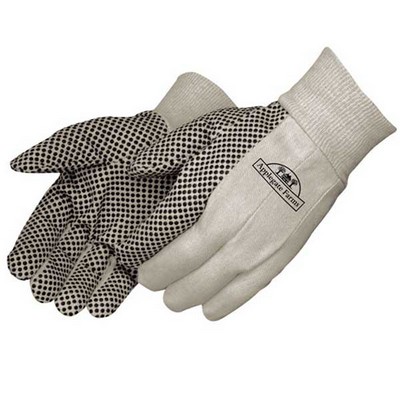 8 Oz. Canvas Work Gloves w/ PVC Dots